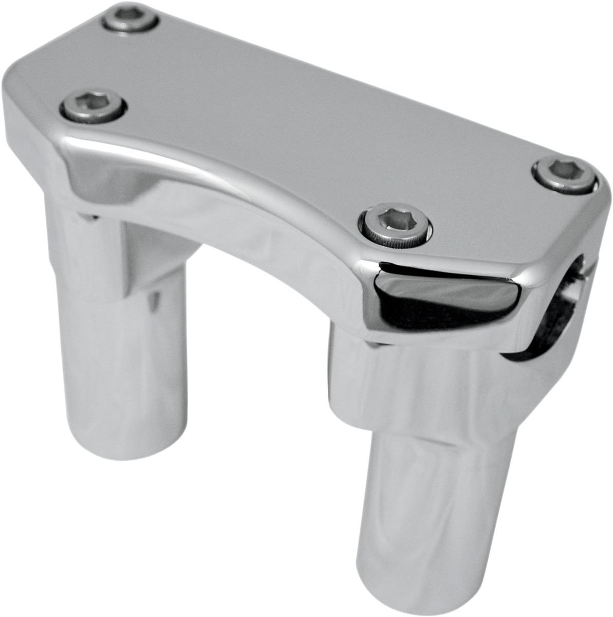 Drag Specialties Buffalo Handlebar Riser & Top Clamp Kit Chrome 3in - Chrome riser and clamp kit for 1in handlebars - Click Image to Close