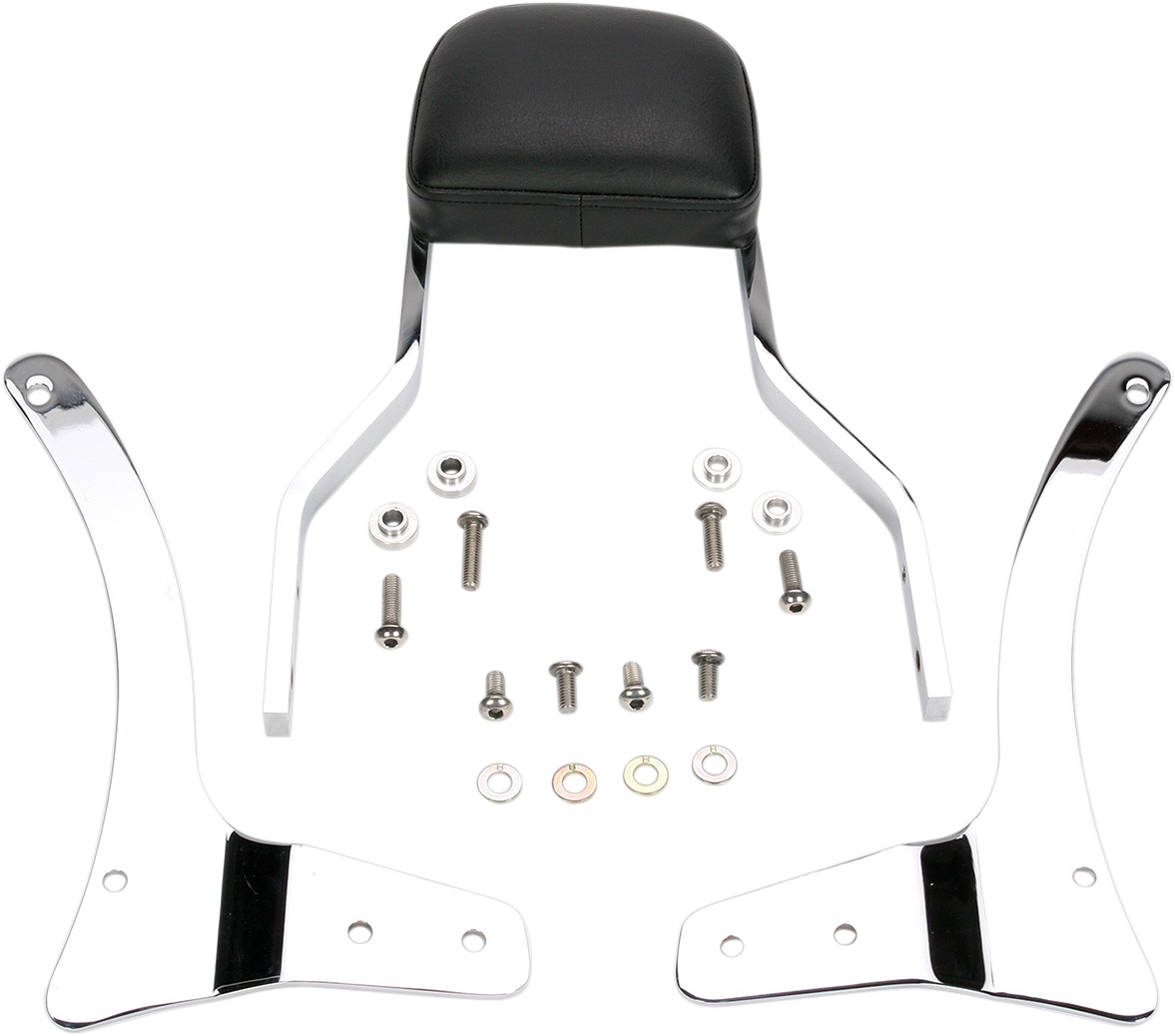 Chrome Short Sissy Bar with Pad 14" by Cobra Fits Yamaha V Star 1100 99-09 - Click Image to Close