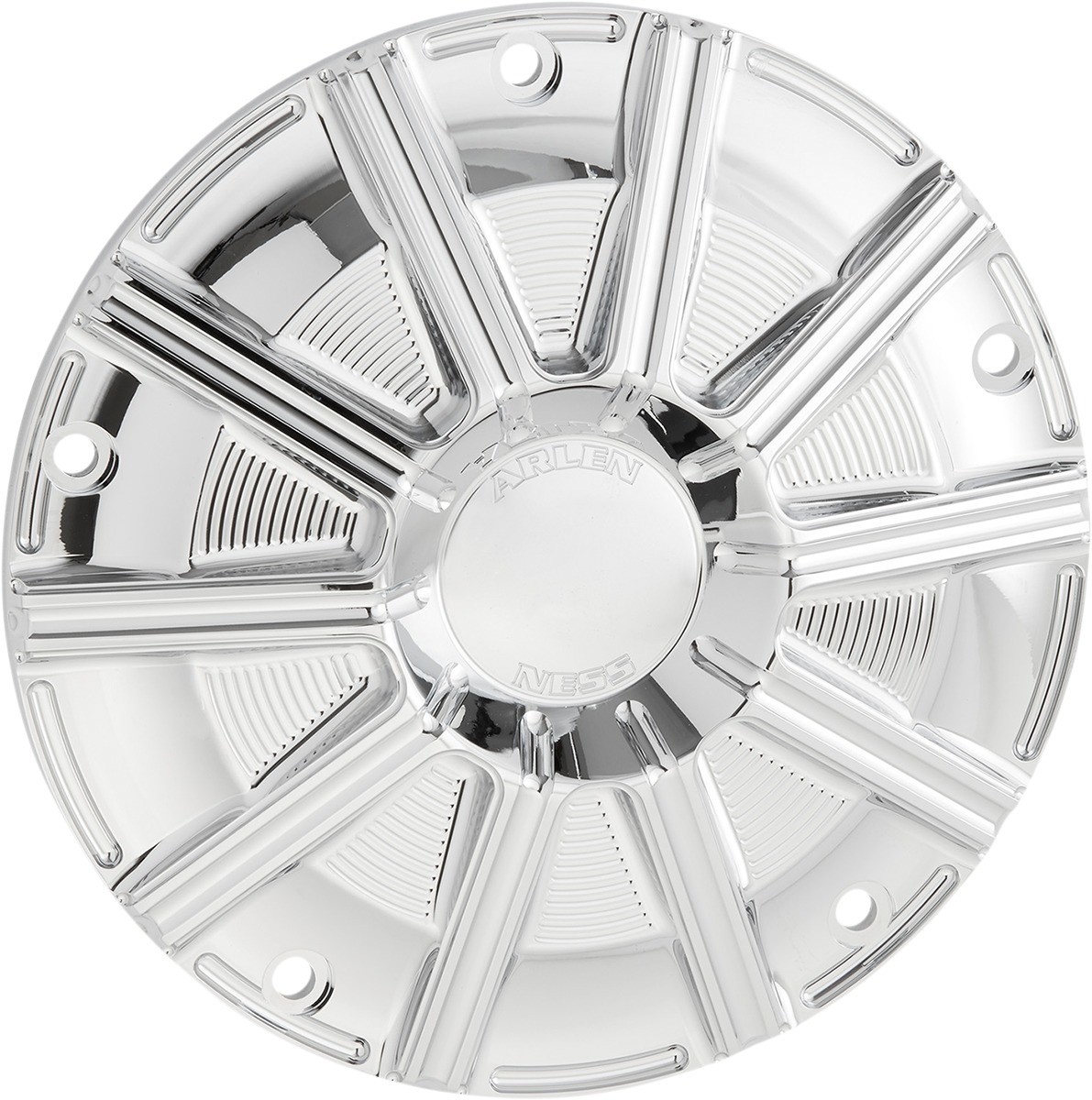 Arlen Ness 10-Gauge Derby Cover Chrome - Click Image to Close