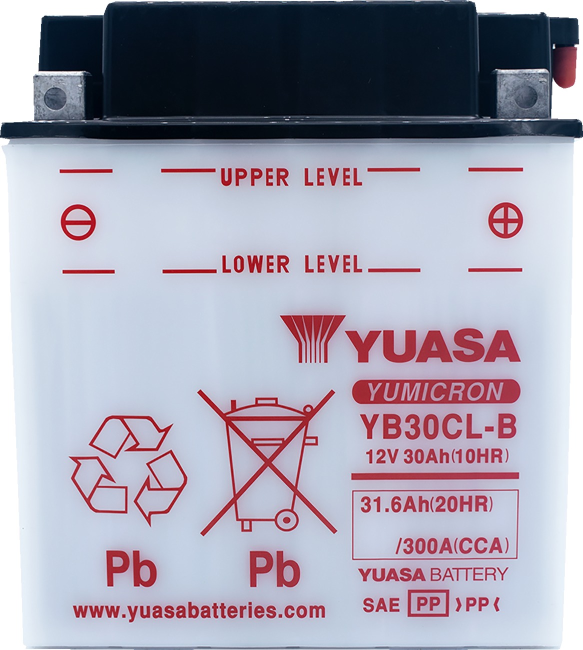 Yuasa YB30CL-B Yumicron 12V Battery - High output 12V battery, sold dry, fits many Sea Doo models - Click Image to Close