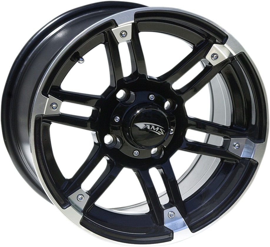 AMS Roll'n 104 Wheel 15x7 4/156 Gloss Black Machined - 15x7 Gloss Black Machined Wheel For UTV/ATV - Click Image to Close