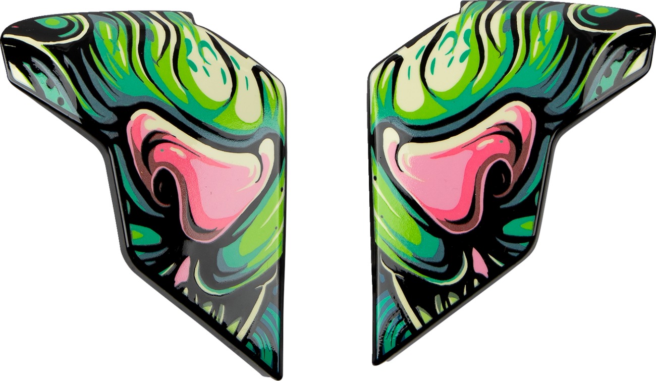 ICON Airflite Helmet Side Plates CSF23 Blue/Green Adult One Size - Replacement side plates for Icon Airflite helmets - Click Image to Close