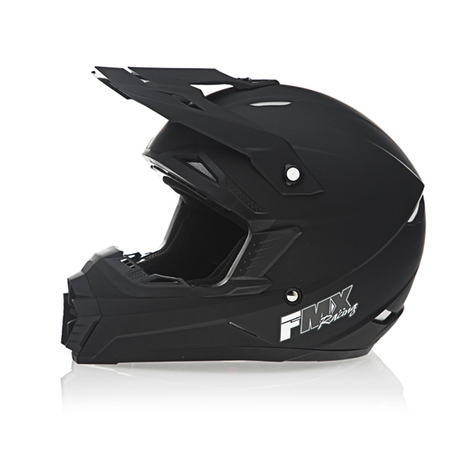 FMX N-600 2X-Large Motocross Helmet, Matte Black, Double D Closure, DOT Approved - Click Image to Close