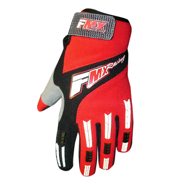 FMX Zaca MX Gloves Red/White/Black - Unisex X-Large Textile - Click Image to Close