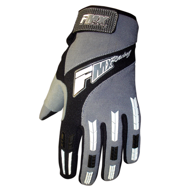 FMX Zaca MX Gloves Gray/White/Black - Unisex X-Large Textile - Click Image to Close