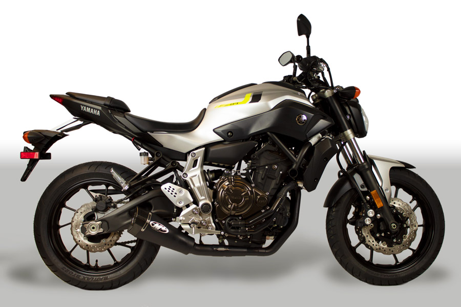 RM1 Black Full Exhaust - For 15-22 FZ-07/MT-07/XSR700 - Click Image to Close