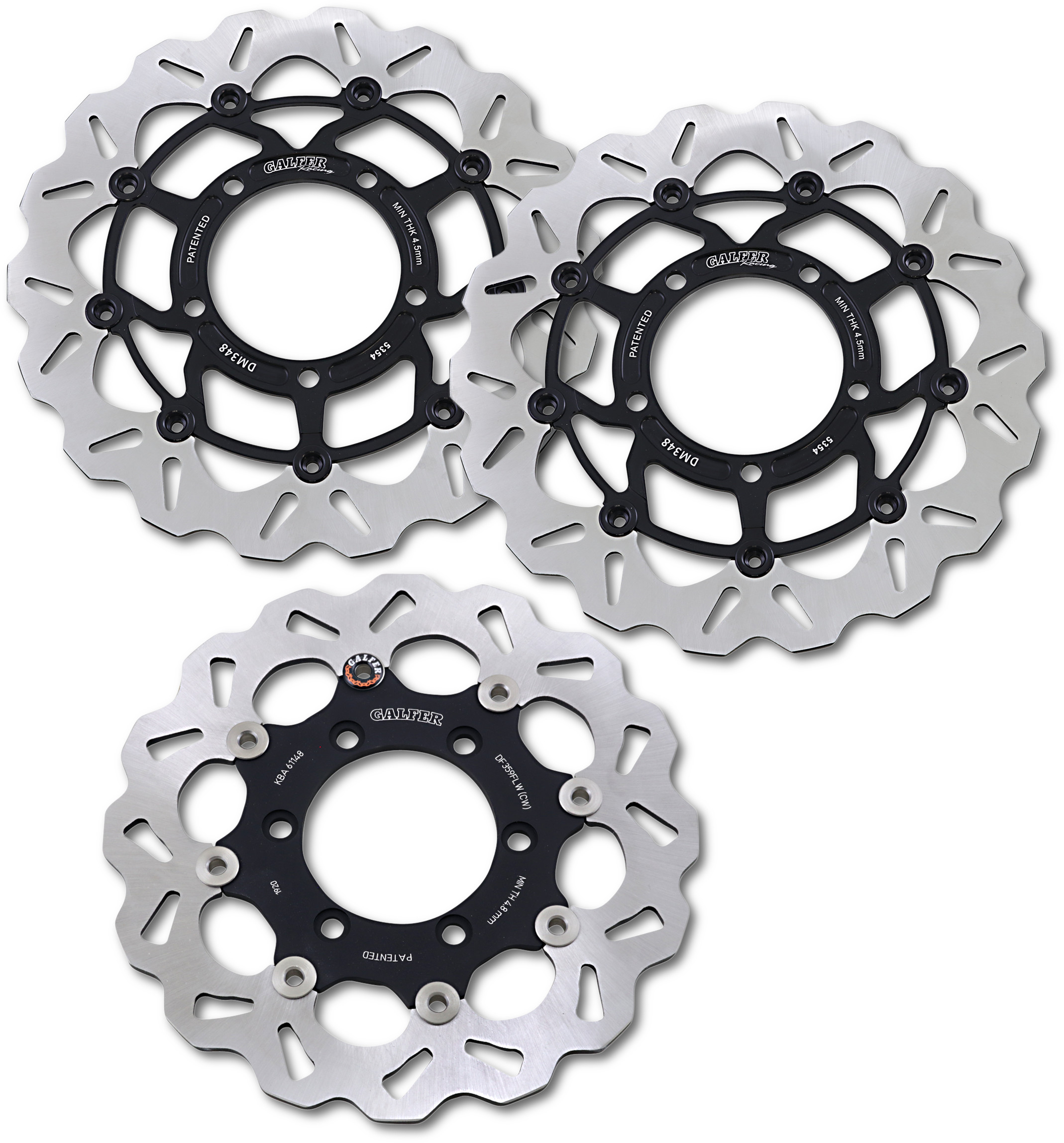 Front & Rear Floating Wave Brake Rotor Kit w/ Semi-Metallic Pads - For Suzuki Boulevard M109R - Click Image to Close