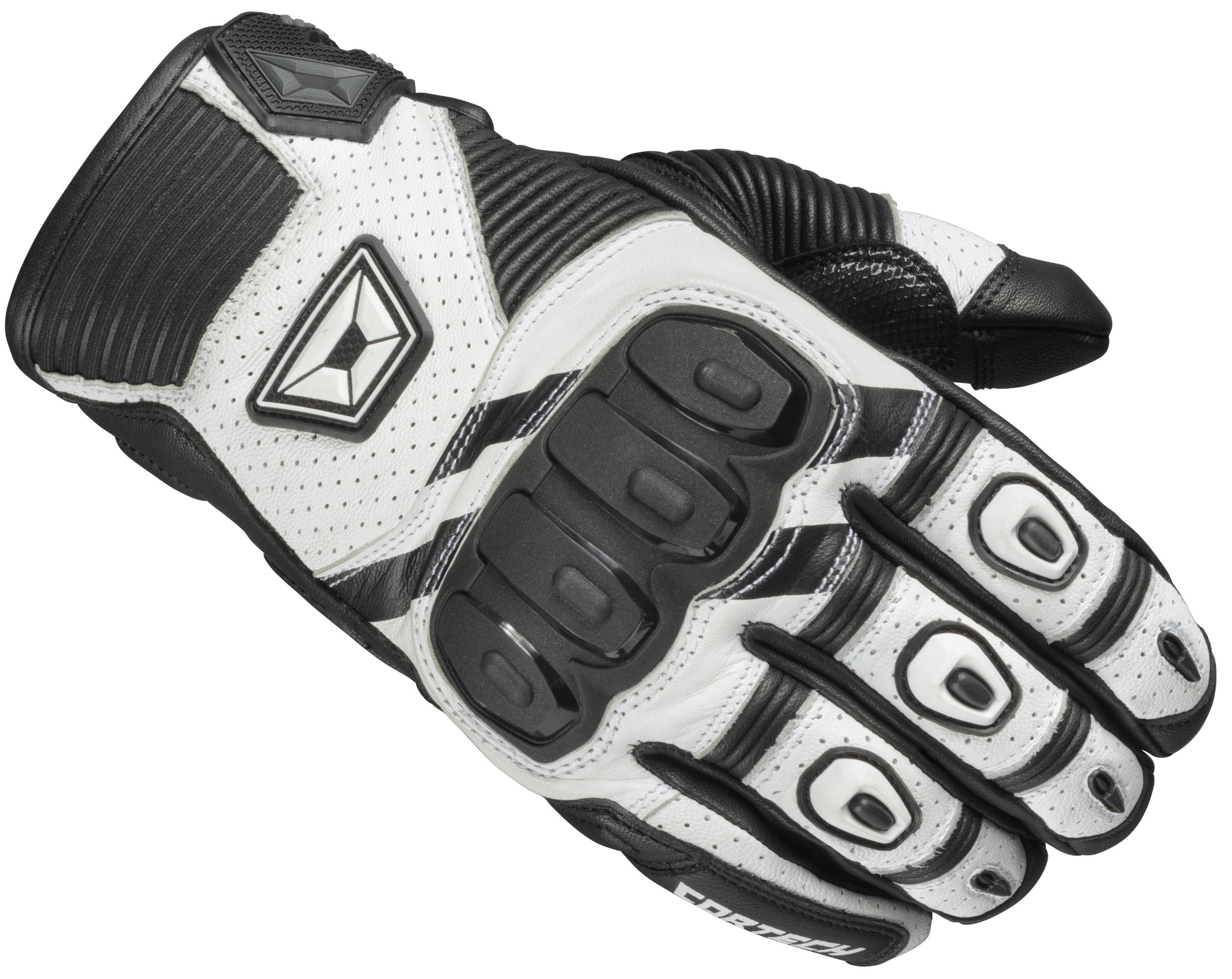 Cortech Manix ST Gloves Black/White XL Men's - Black/White XL riding gloves for men - Click Image to Close