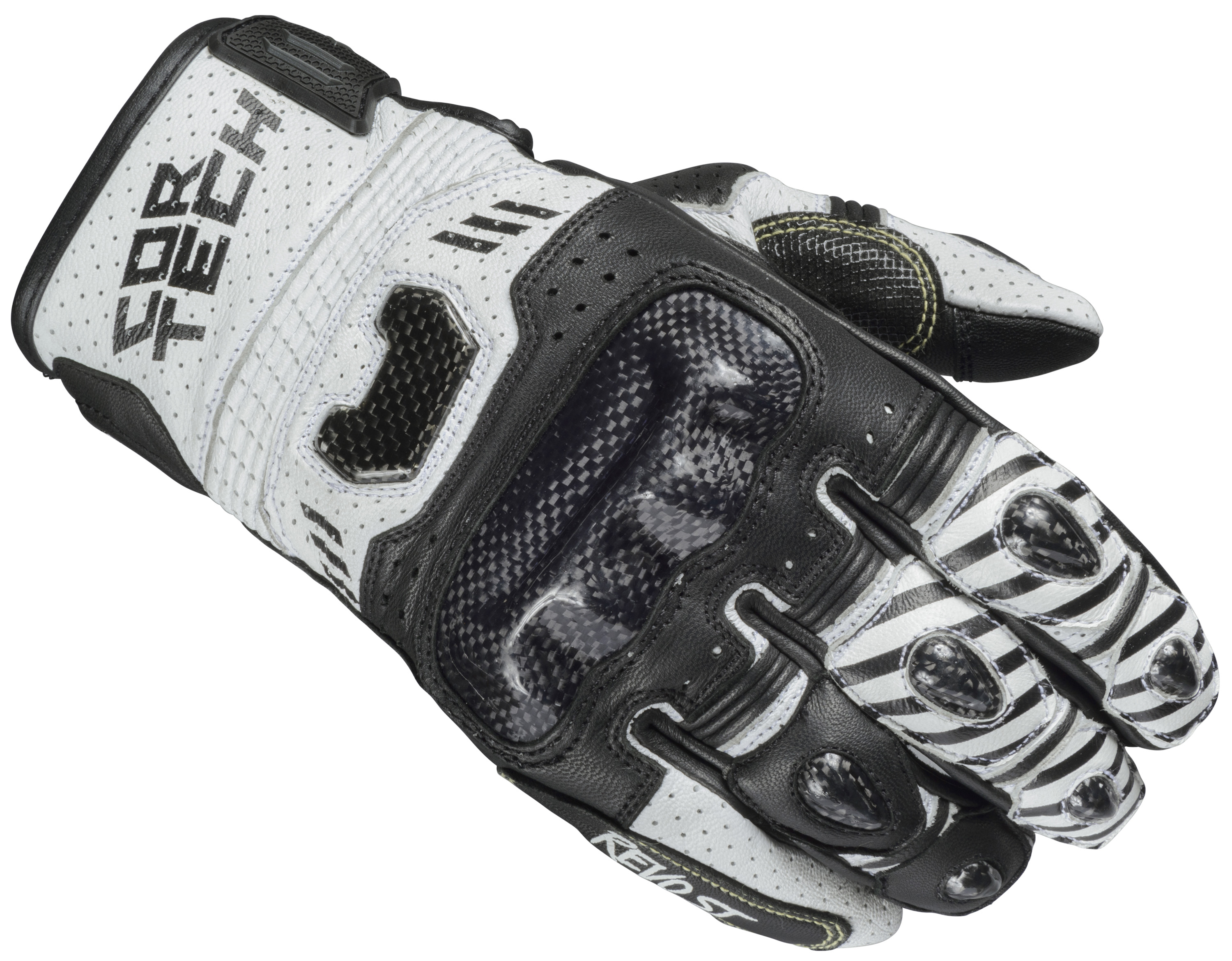 Cortech Revo Sport ST Gloves Black White Women's Large - Women's large black/white sport gloves - Click Image to Close