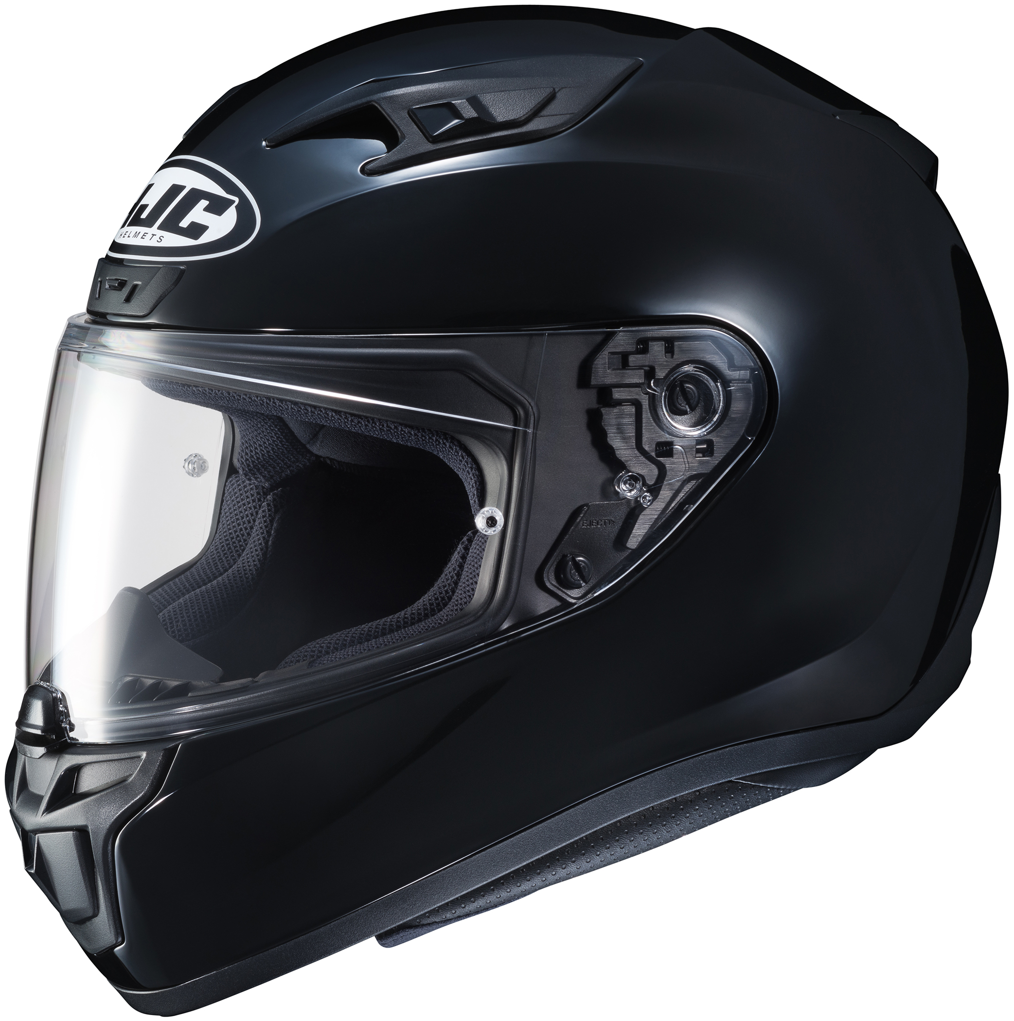 i10+ Solid Black Full-Face Street Motorcycle Helmet 3X-Large - Click Image to Close