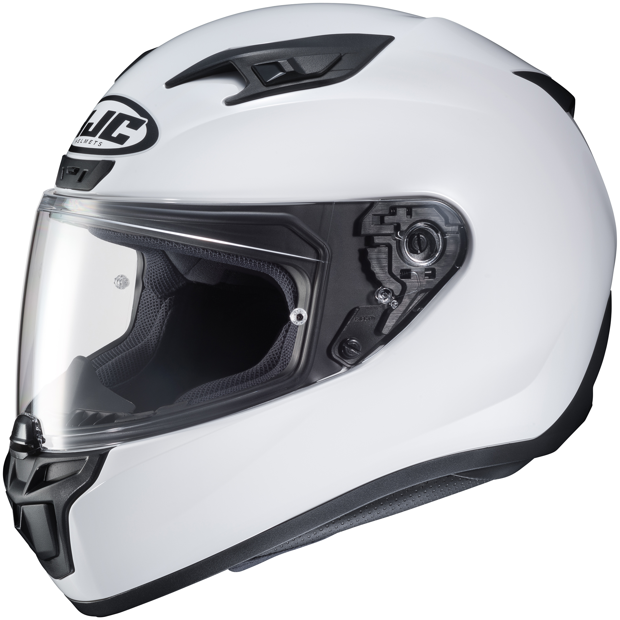 i10 Solid White Full-Face Street Motorcycle Helmet 2X-Large - Click Image to Close