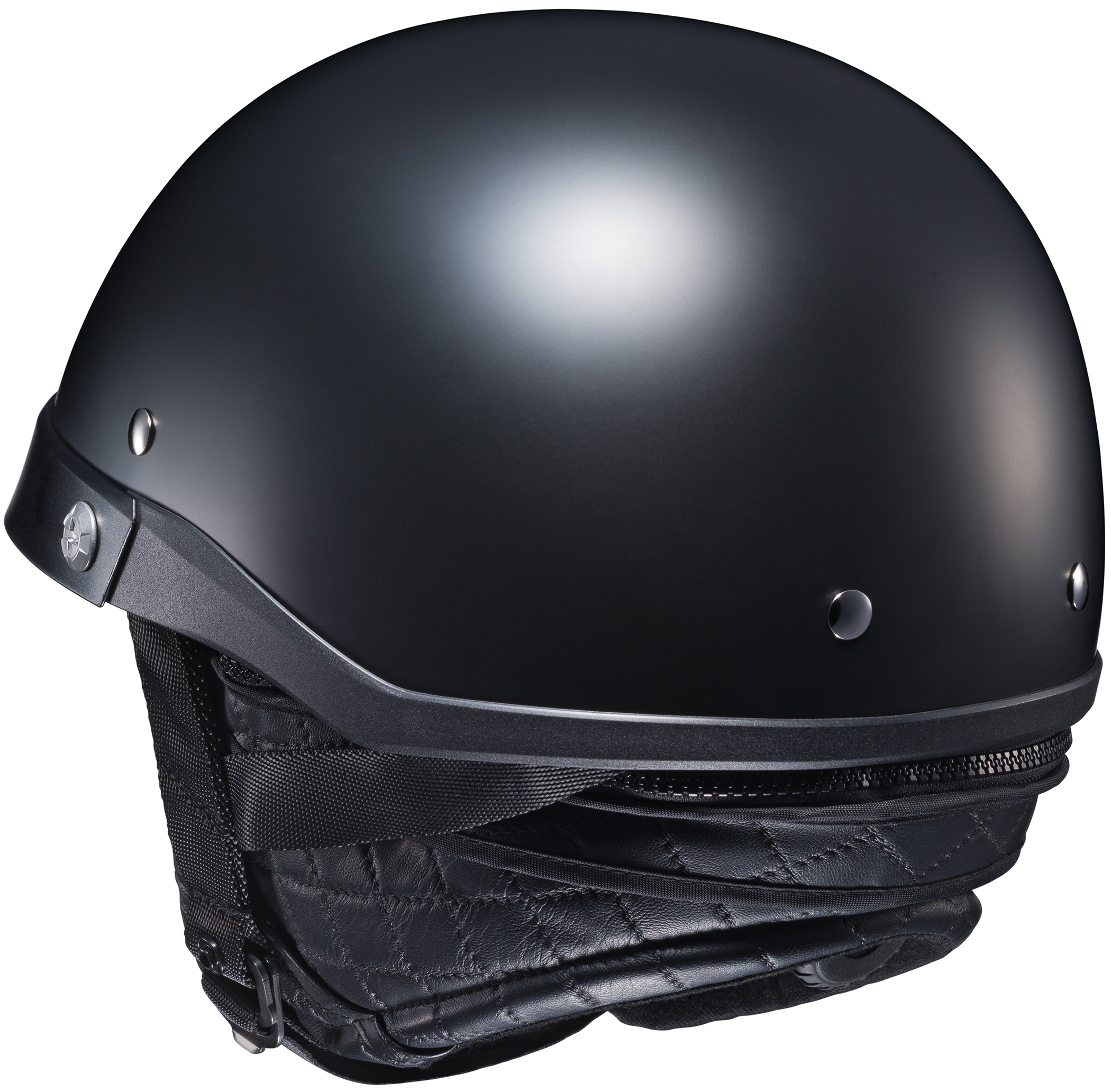 CL-Ironroad Matte Black Open-Face Half Helmet X-Small - Click Image to Close