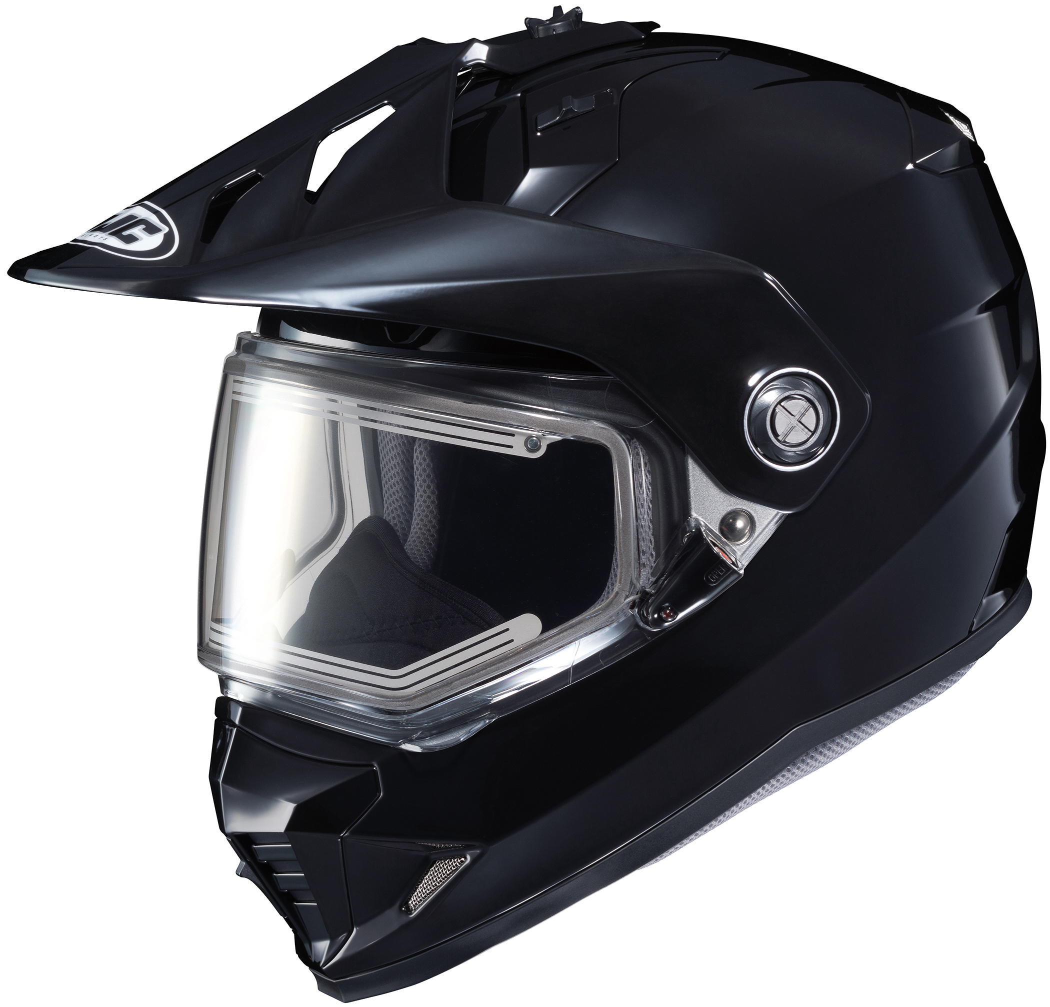 DS-X1 Matte Black w/Electric Shield Dual-Sport Helmet Medium - Click Image to Close