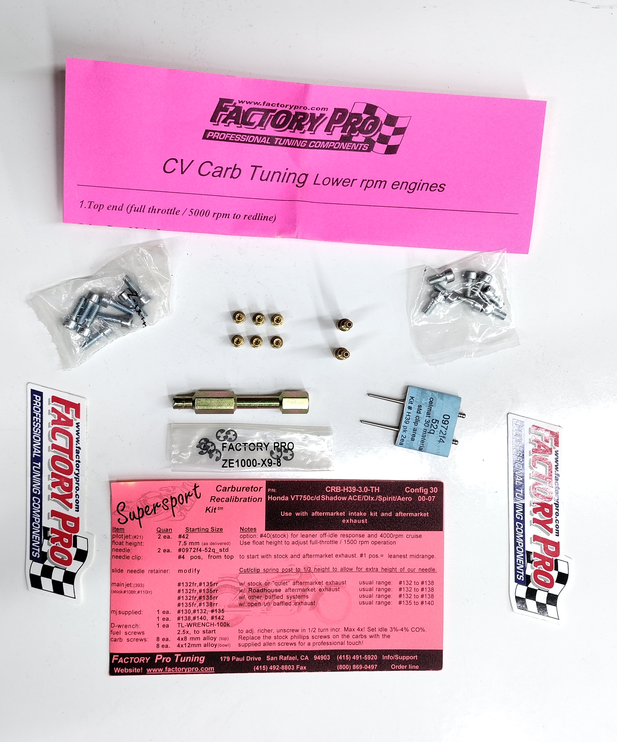 Carb Jet Kit - For 01-06 VT750 Ace/Ace Deluxe/Shadow/Shadow Spirit - Click Image to Close