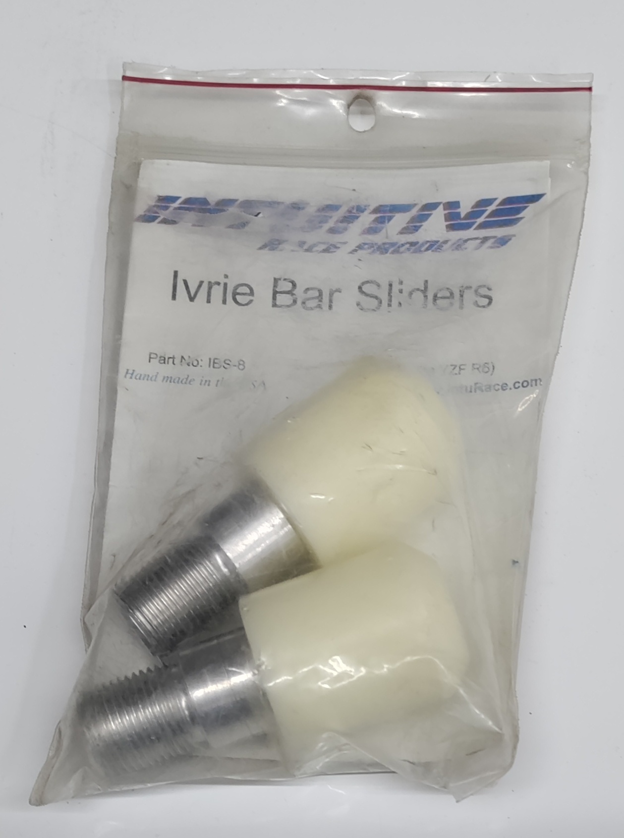 *OPEN BOX* White Bar End Sliders - For 99-05 Yamaha YZF R6 & 06-09 R6S - Click Image to Close