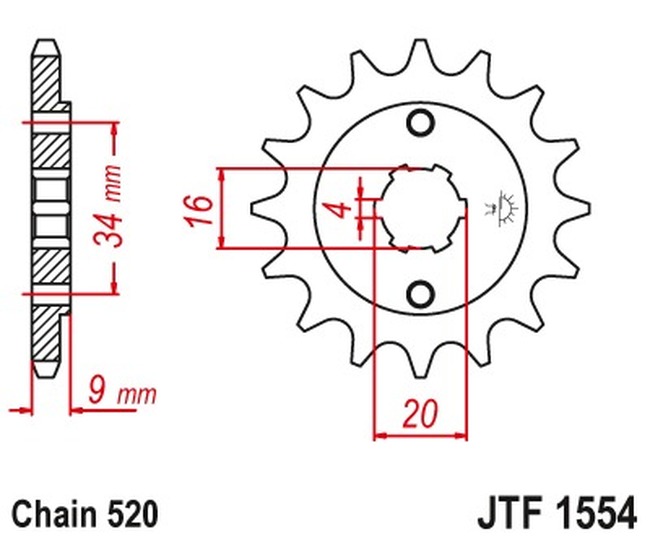 Steel Front Countershaft Sprocket - 12 Teeth 520 Pitch - Click Image to Close