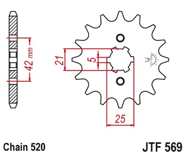 Front Steel Countershaft Sprocket - 10 Tooth 520 - Click Image to Close
