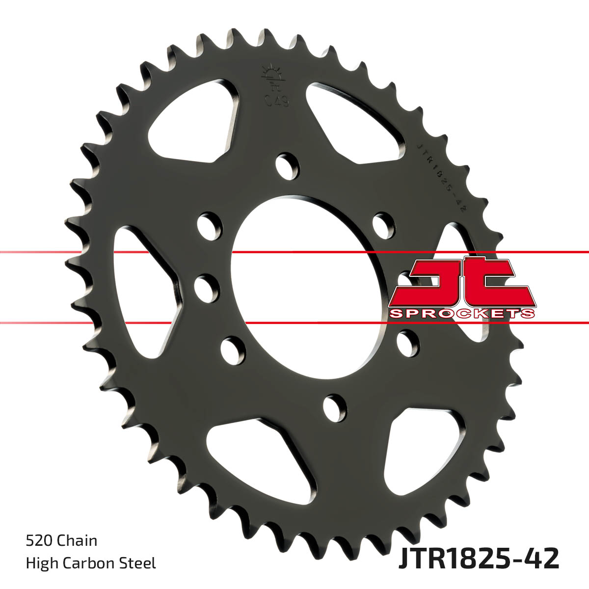 Steel Rear Sprocket - 42 Tooth 520 - For Suzuki GSX/R VL250LC DR500 LT - Click Image to Close