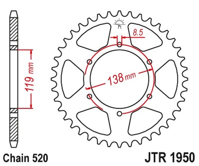 JT Sprockets JTR1950.48 Rear Sprocket Natural - Click Image to Close