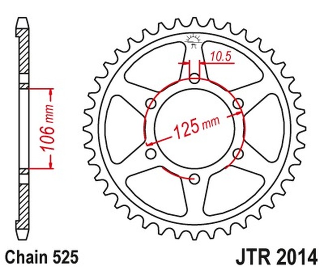 Steel Rear Sprocket - 50 Tooth 525 - For Tiger St.Triple Thruxton T120 - Click Image to Close