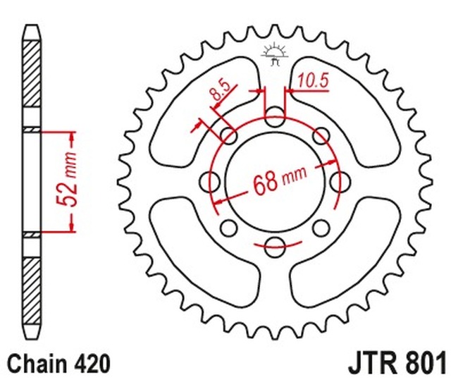 Steel Rear Sprocket - 49 Tooth 420 - For KLX110/L, Z125 Pro, DRZ110 - Click Image to Close