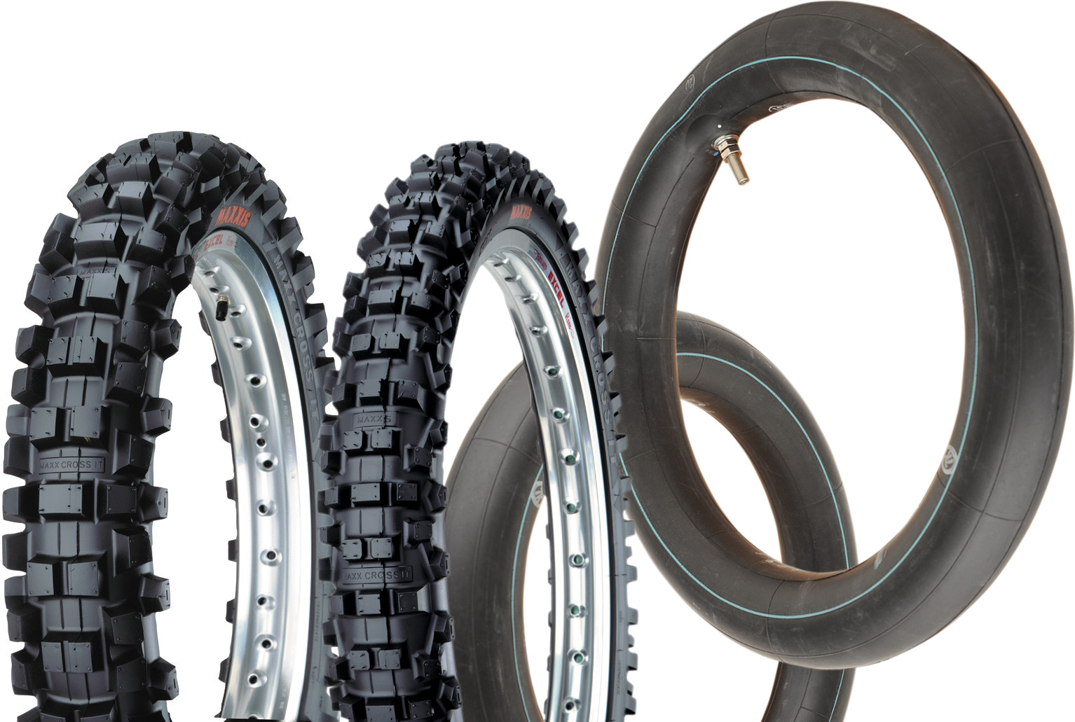 Maxxcross IT 80/100-21 & 100/100-18 Front & Rear Motorcycle Tires Kit w/ Tubes - Click Image to Close