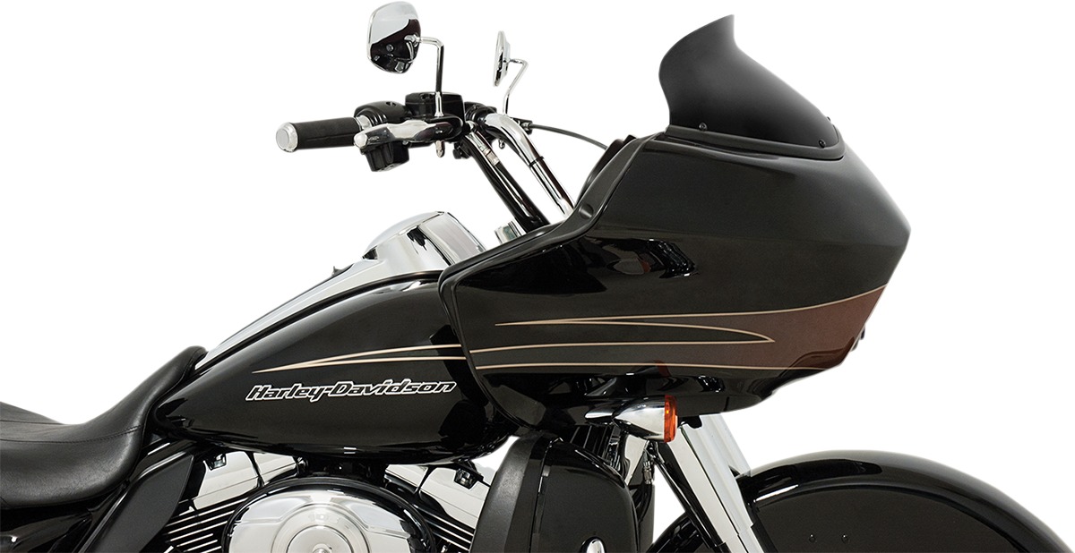Spoiler Windshield - 5.5" Tall, Black Opaque - For 2015+ FLTR Road Glide - Click Image to Close