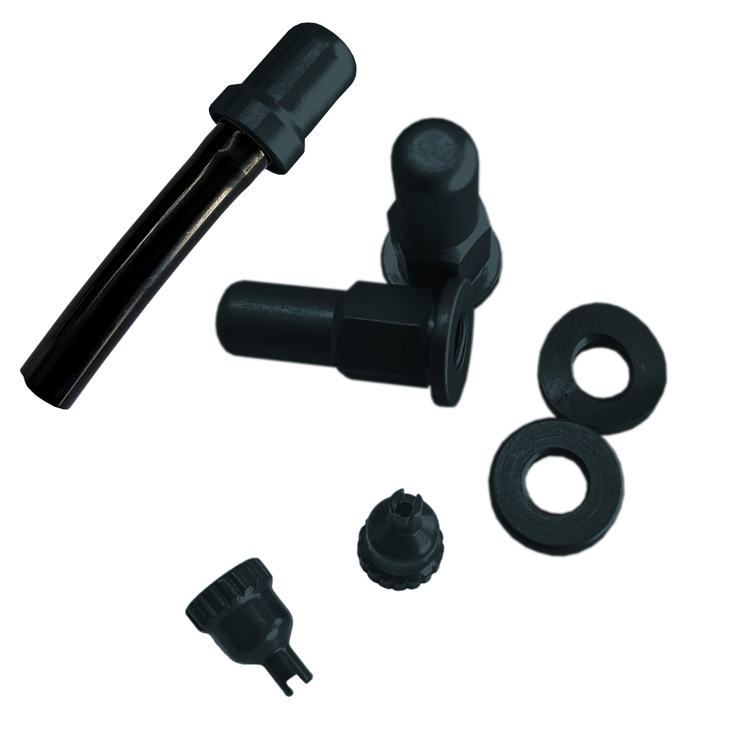 Dress Up Kit w/ Fuel Vent, Rim Locks, & Valve Caps - Black - Click Image to Close