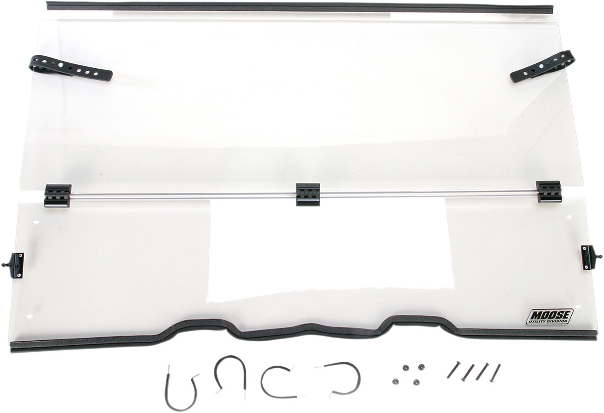 UTV Full Folding Windshield - For 11-14 Polaris Ranger Midsize 400/500 - Click Image to Close