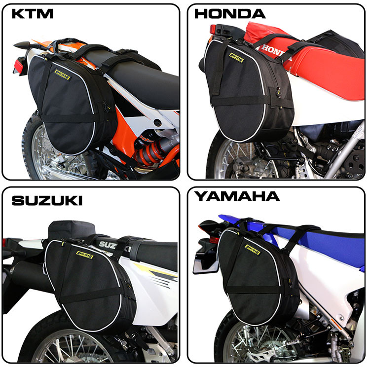 Dual Sport Motorcycle Saddlebags - Black Universal - Click Image to Close