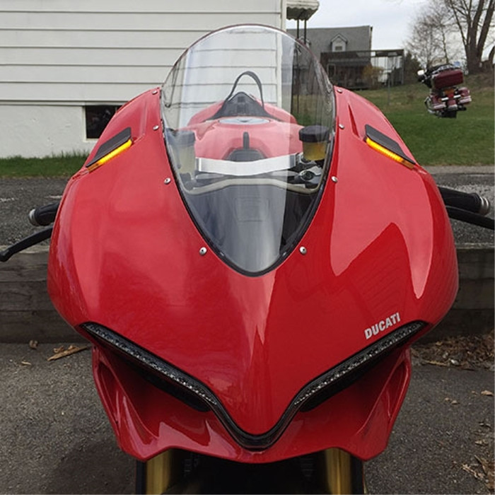 Black Mirror Block Off LED Turn Signals - For Ducati 1299 Panigale - Click Image to Close