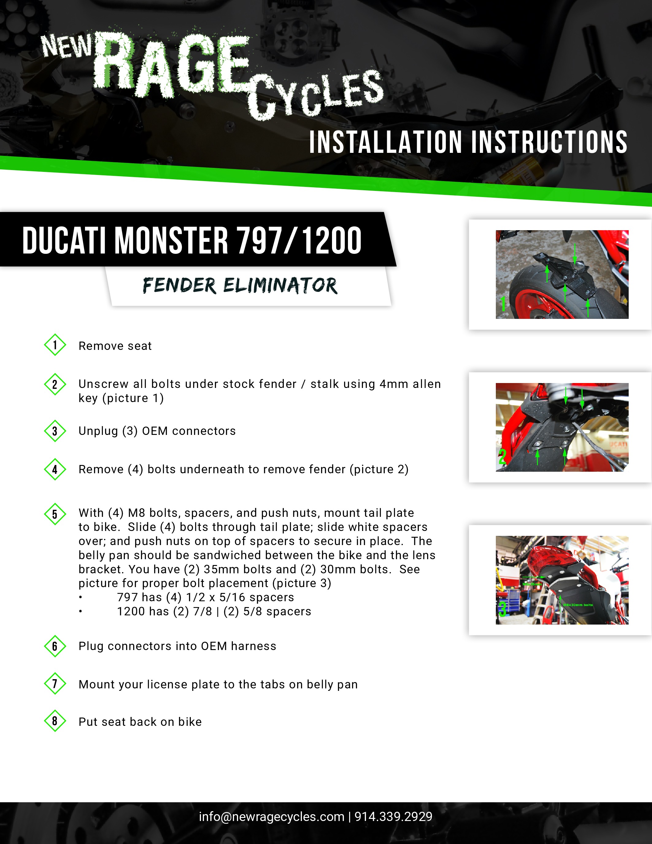 Fender Eliminator - For Ducati Monster 797 - Click Image to Close
