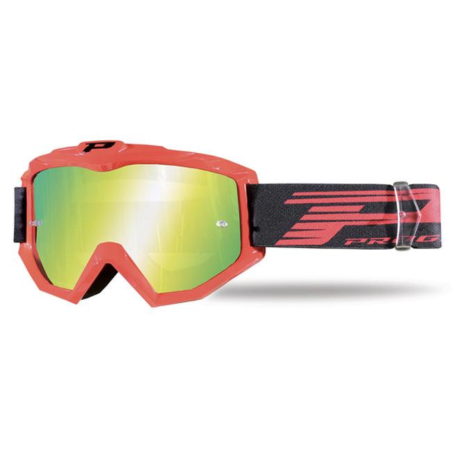 3201 Atzaki MX Goggles - Red Frame w/ Multilayer Yellow Iridium Lens - Click Image to Close