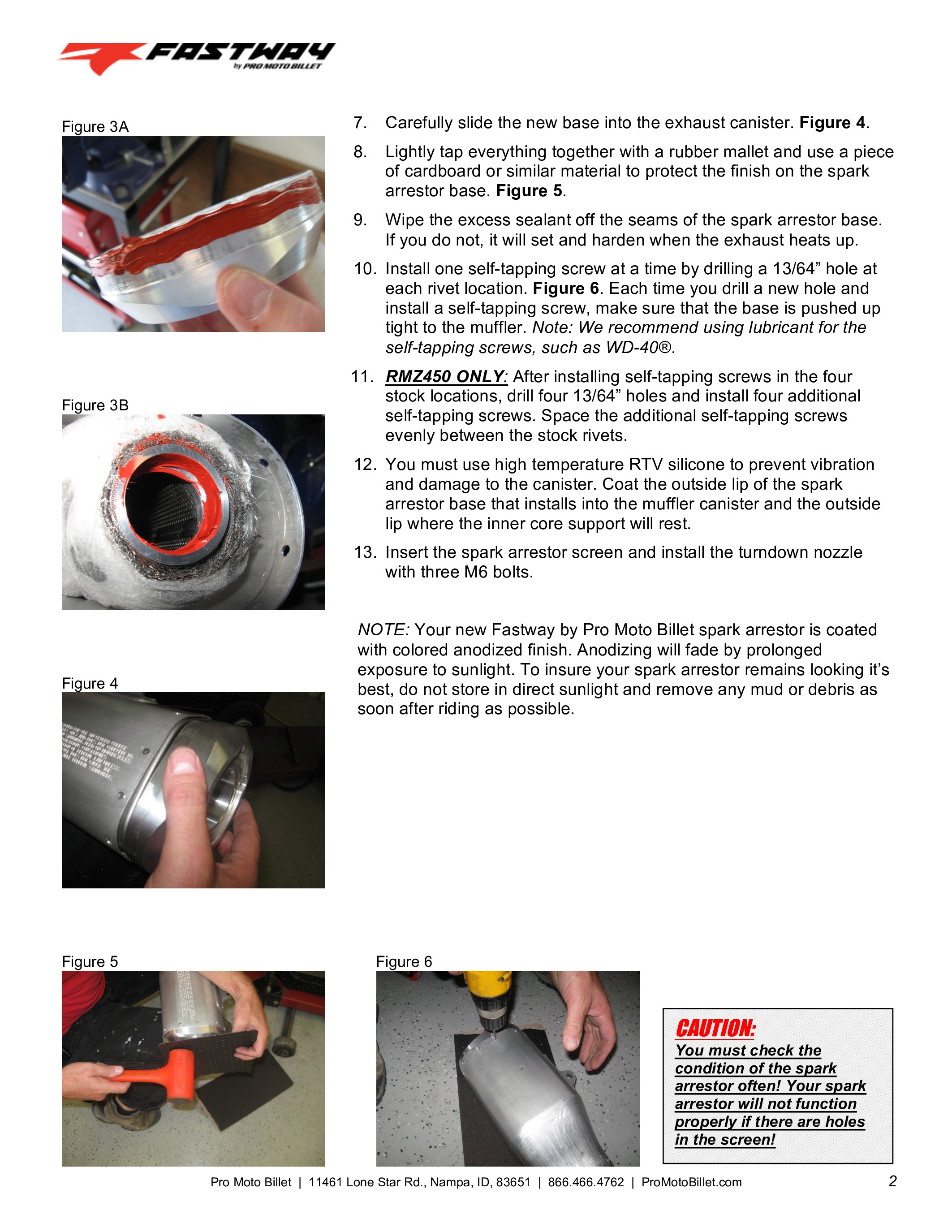 Billet Spark Arrestor Exhaust End Cap - Black - For 11-20 RMZ250 & 11-15 RMZ450 - Click Image to Close
