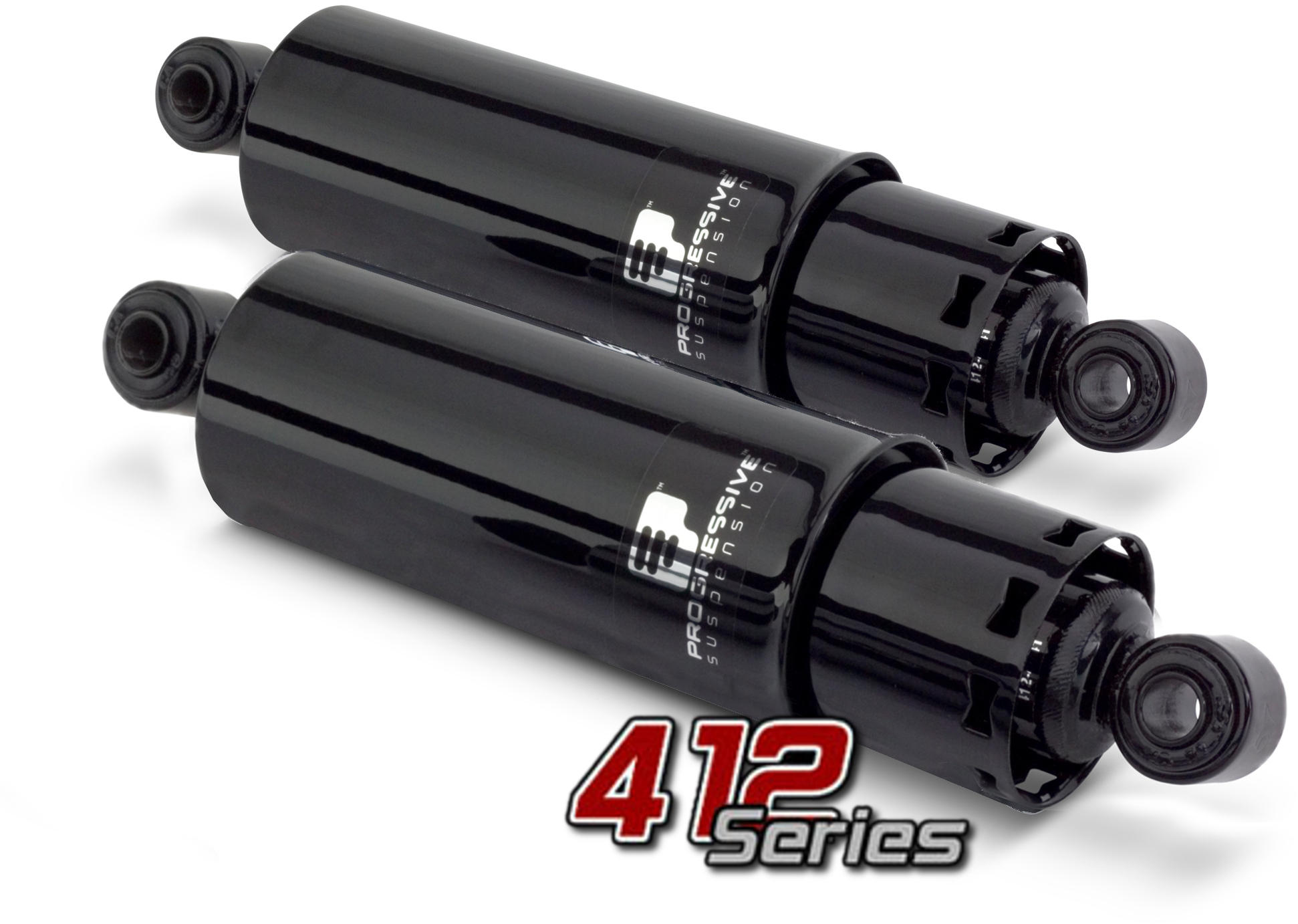 12" Full Cover 412 Series Shocks - Black - Click Image to Close