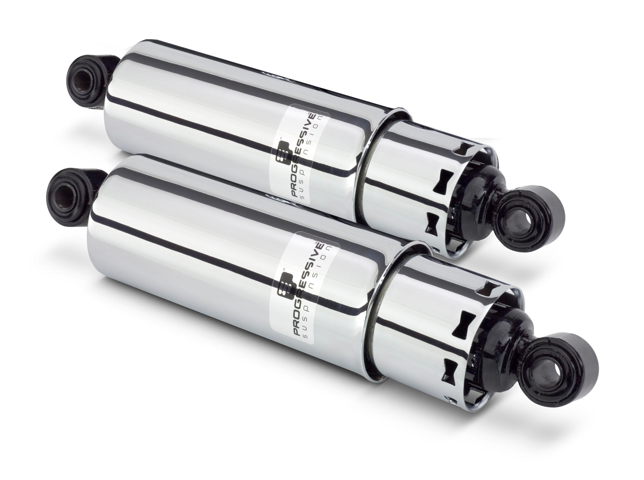 12" Full Cover 412 Series Shocks Chrome - HD Dyna - Click Image to Close