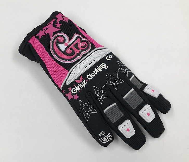 Girlyz Vision Women's MX Riding Glove - Pink & Black Large - Click Image to Close