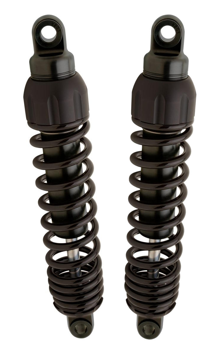 12.5" 444 Series Shocks - Black - Harley Davidson FLH FLT - Click Image to Close