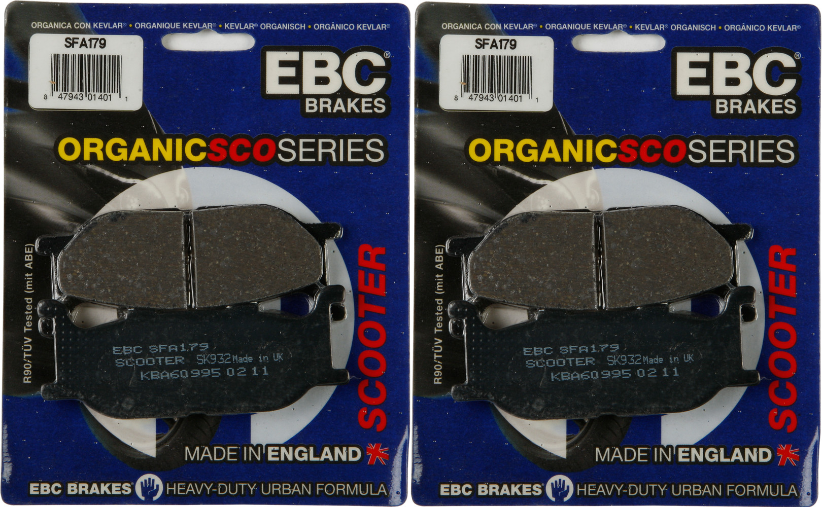 Standard Organic Brake Pads Front Set - Click Image to Close