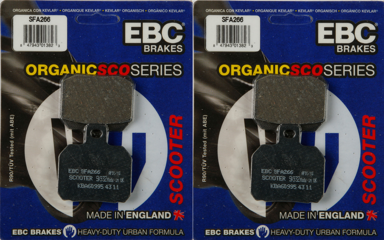 Standard Organic Brake Pads Front Set - For 06-12 Piaggio Beverly 500 - Click Image to Close