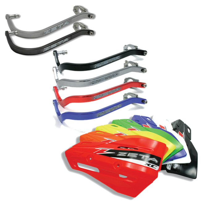 Drop Handguard Handlebar Armor / XC Protector Kit - 7/8" Red / Blue - Click Image to Close