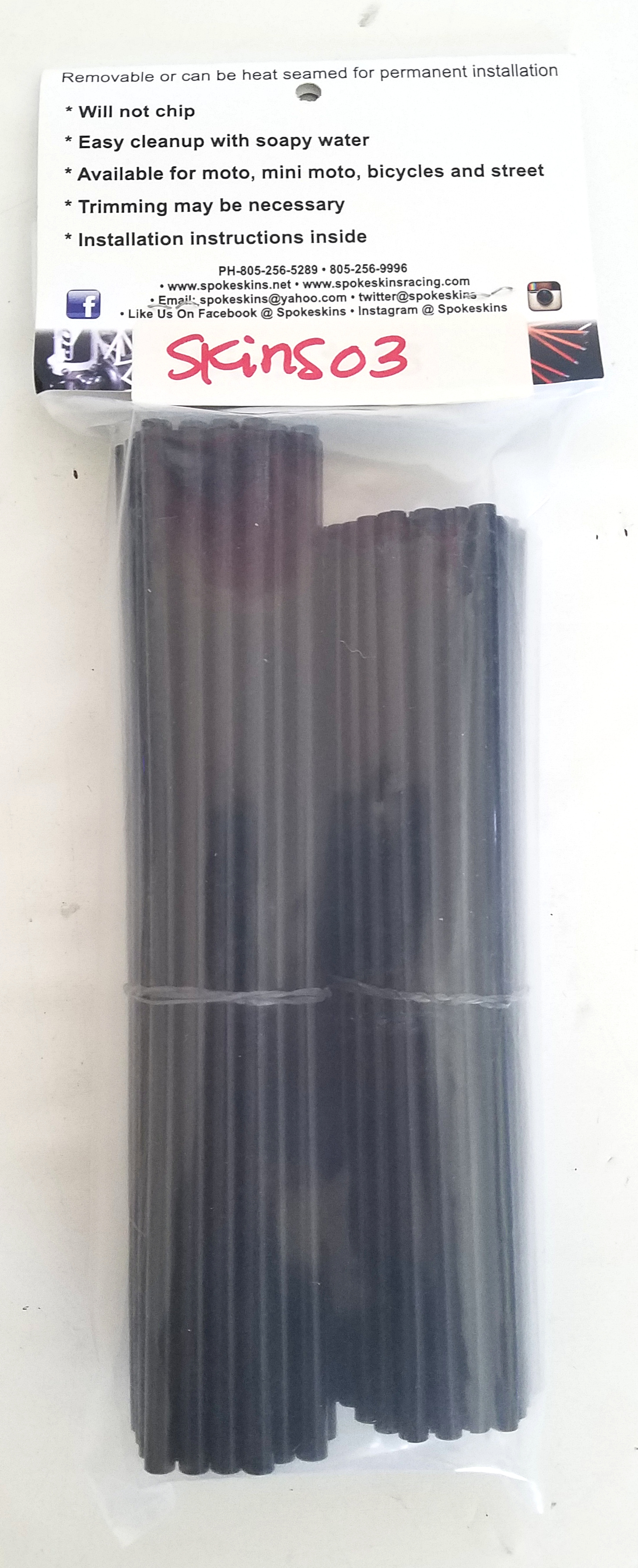 Spoke Skins Custom Colored Spoke Covers - Gloss Black - Click Image to Close