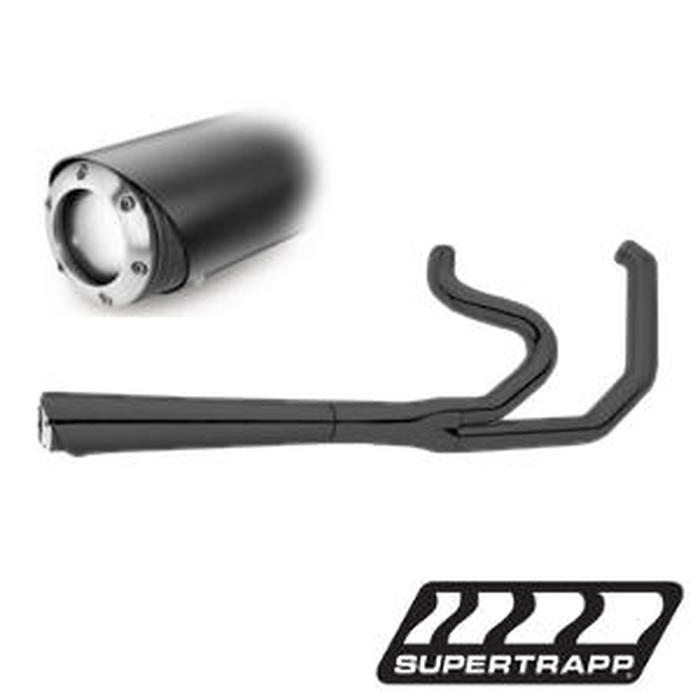 Black 2:1 SuperMeg Full Exhaust - For 04-13 Harley Davidson XL - Click Image to Close