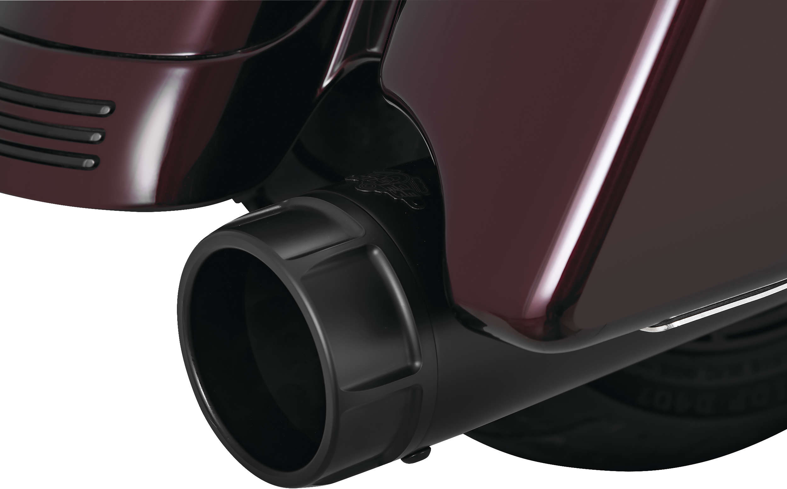 Black Torquer 450 4.5" Slip On Exhaust Mufflers - For 17-21 Harley Touring - Click Image to Close
