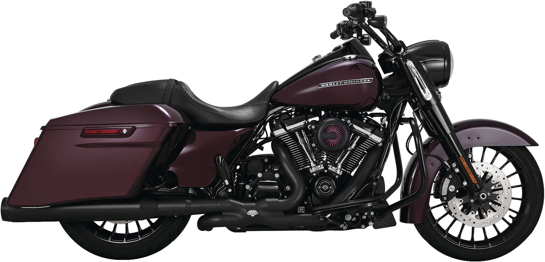 Black Torquer 450 4.5" Slip On Exhaust Mufflers - For 17-21 Harley Touring - Click Image to Close