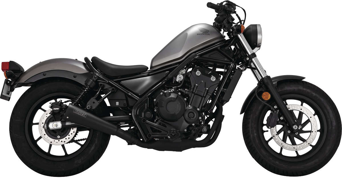 Black Upsweep Slip On Exhaust - For 17-22 Honda Rebel 300 & 500 - Click Image to Close