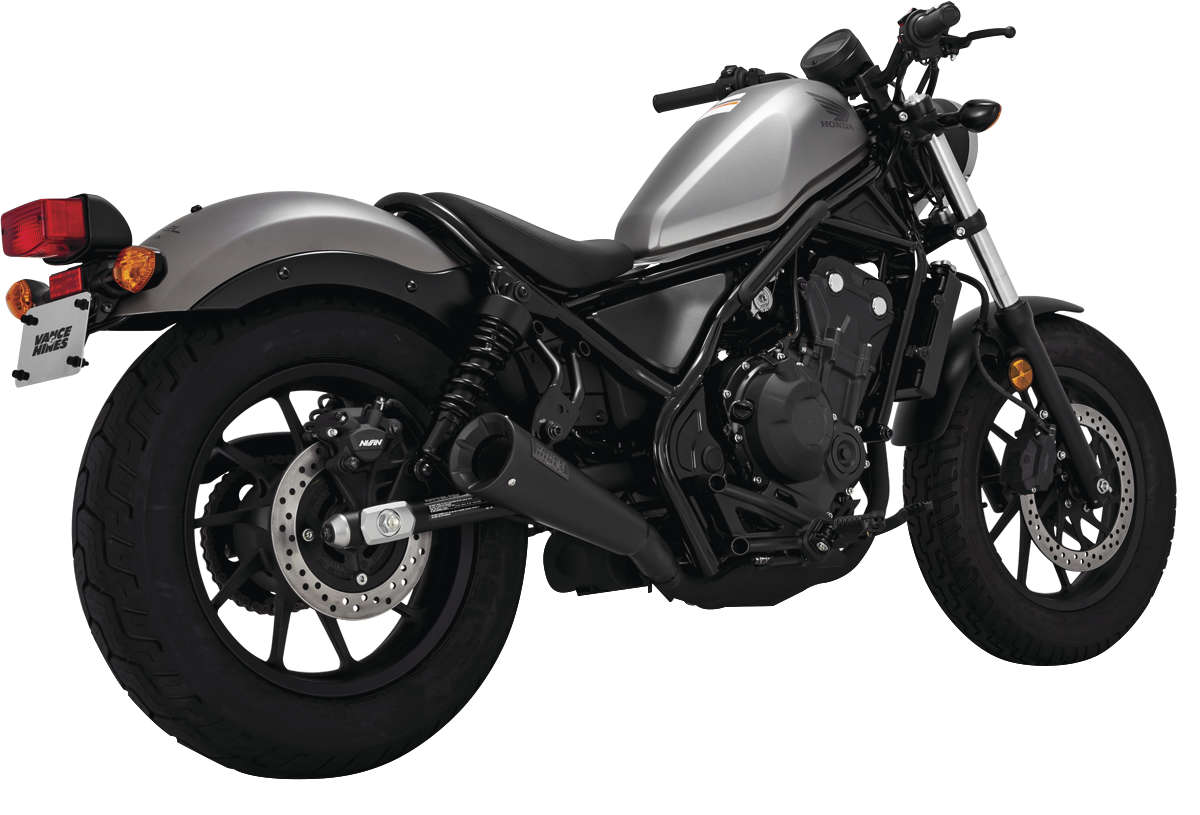 Black Upsweep Slip On Exhaust - For 17-22 Honda Rebel 300 & 500 - Click Image to Close