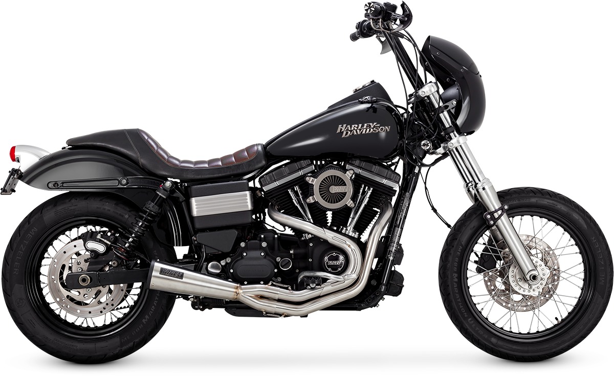 2-1 Upsweep Brushed Stainless Full Exhaust - For 91-17 Harley FXD - Click Image to Close