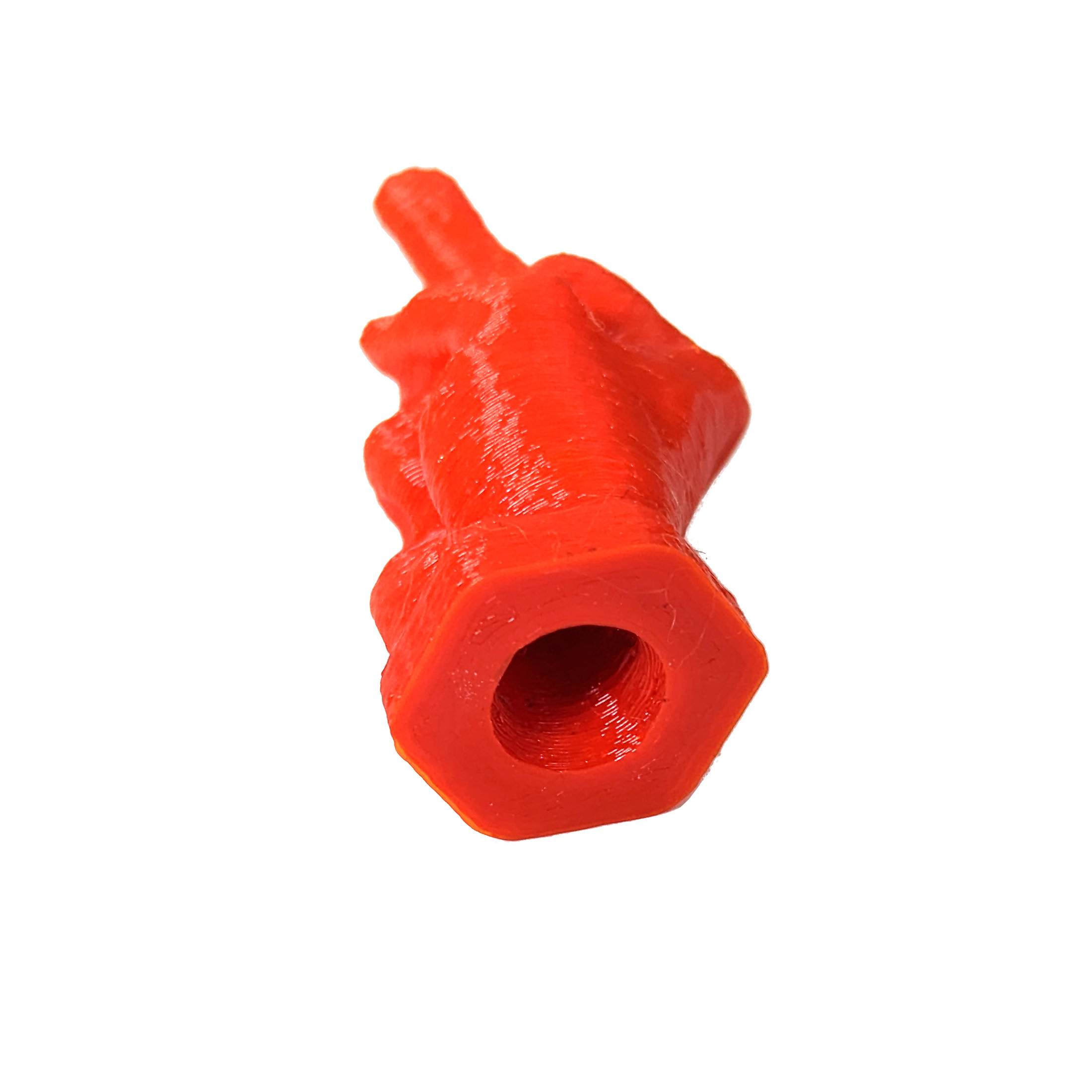 "The Bird" Valve Stem Dust Caps - Red, Pair - Click Image to Close