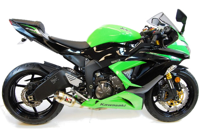 GP Slip On Exhaust - For 13-20 Kawasaki ZX6R - Click Image to Close